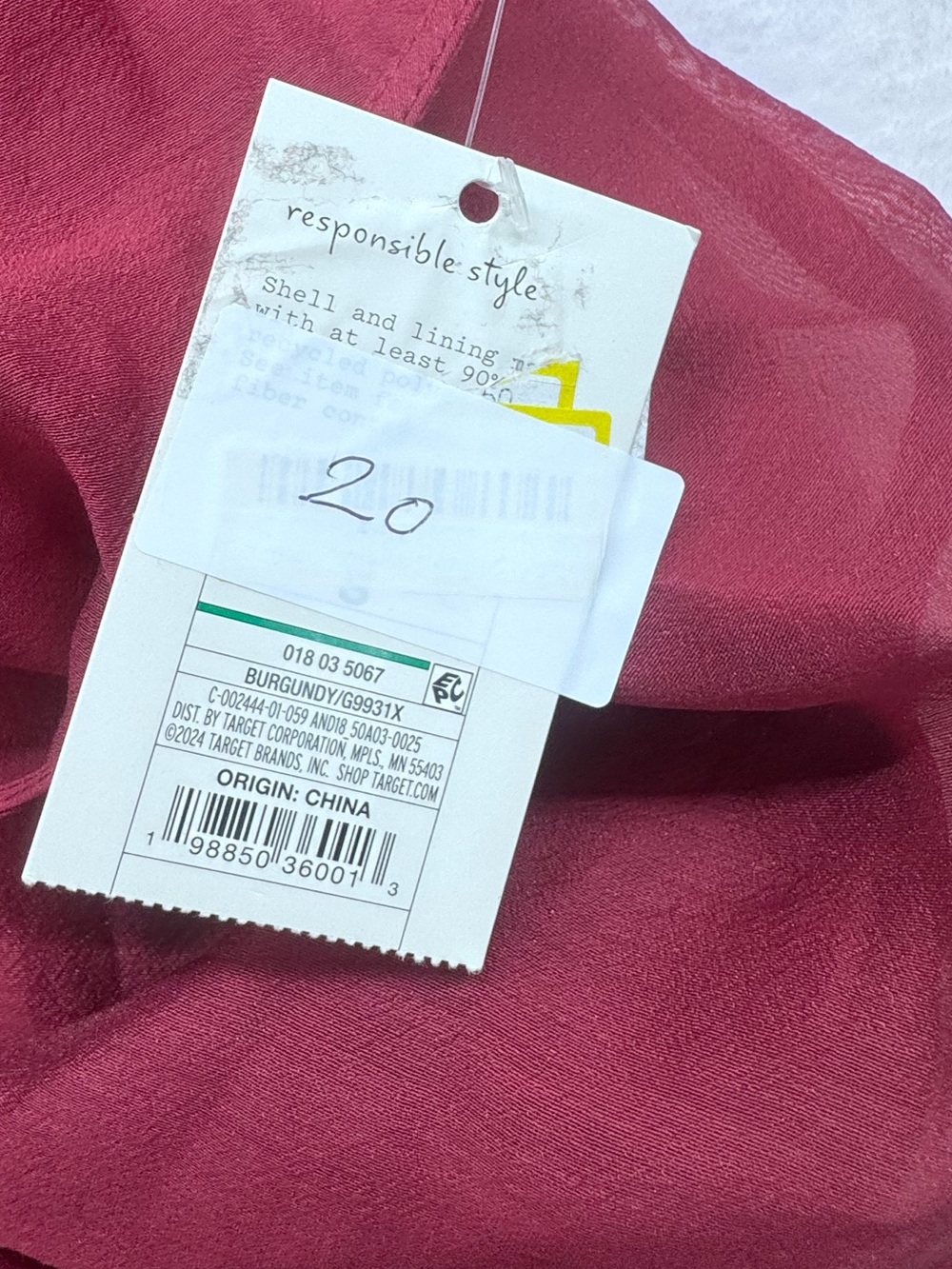 NWT A New Day Wine Sheer Overlay Midi Dress Extra Large XL - Picture 8 of 12